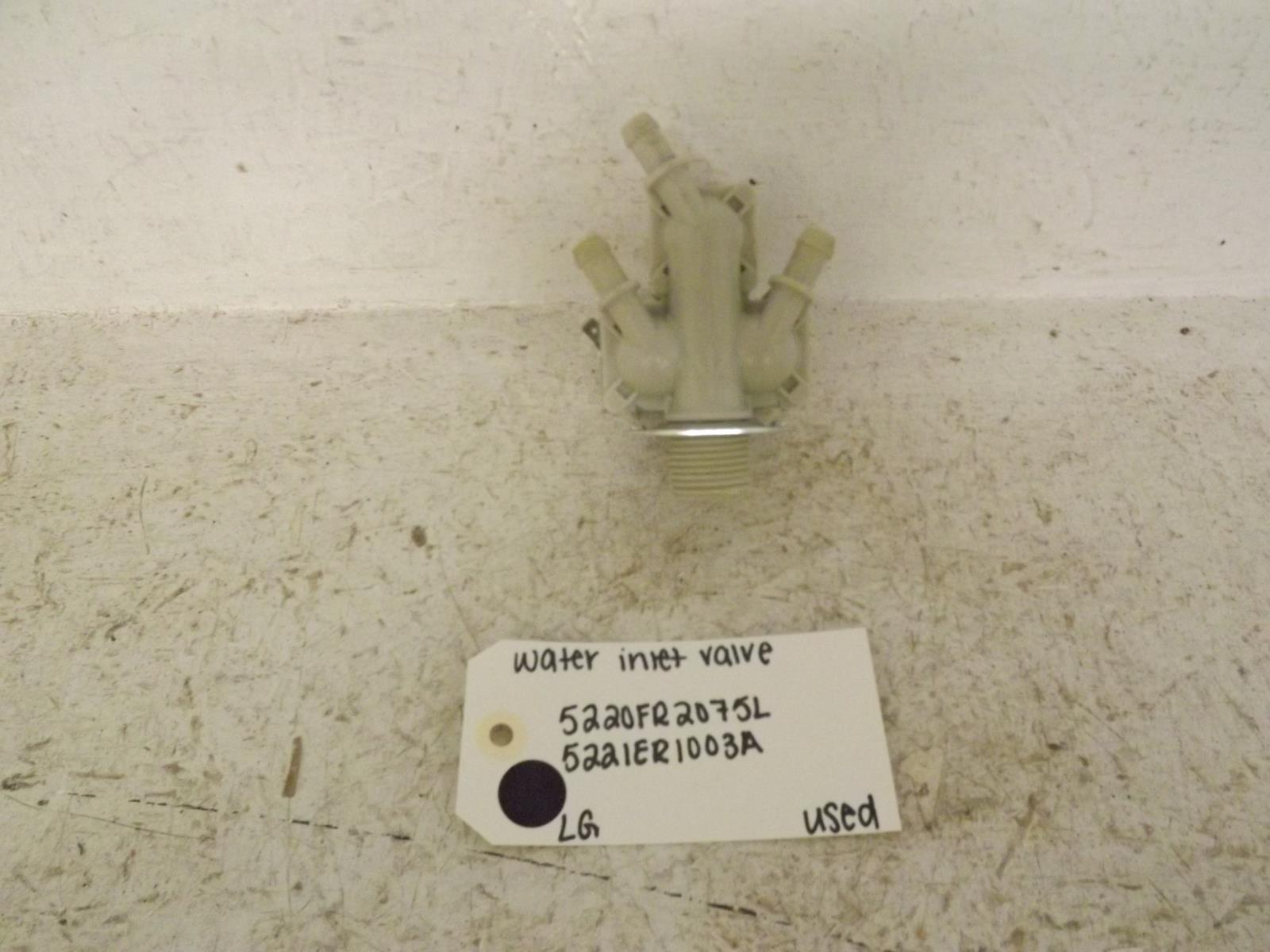 LG Washer 5220FR2075L 5221ER1003A Water Inlet Valve Used LG Washer 5220FR2075L 5221ER1003A Water Inlet Valve Used